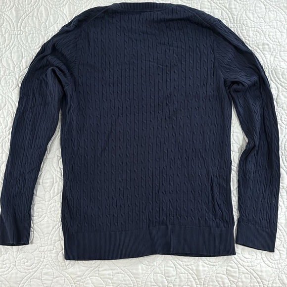 Tommy Hilfiger Cotton Cable Knit V-Neck Sweater - Picture 3 of 5